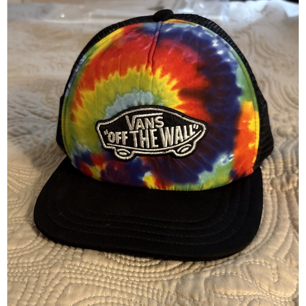 Vans Off The Wall Trucker Mesh Back Snapback Adjustable Tie Dye Kids Hat Cap